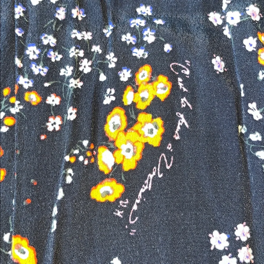 Zadig & Voltaire Judith Spark Flowers Ditsy Floral Logo Midi Skirt Slit Black XS - Picture 6 of 9